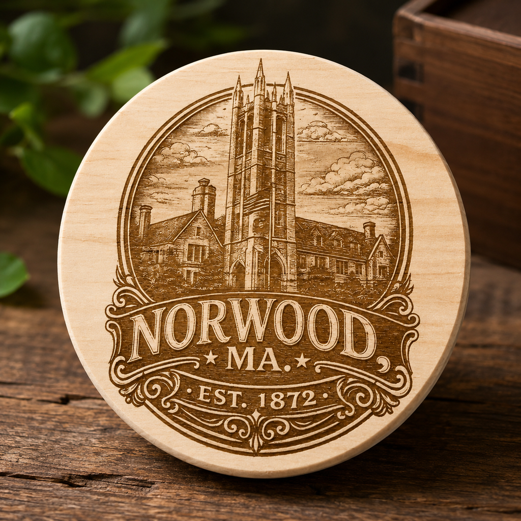 Norwood 1872 Wooden Round Coaster