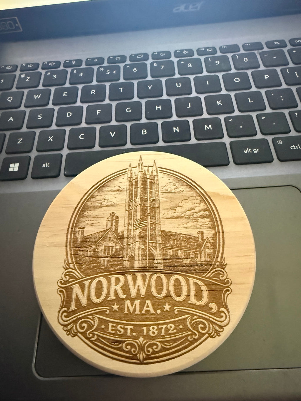 Norwood 1872 Wooden Round Coaster