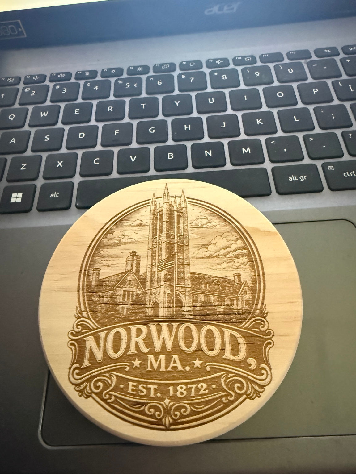 Norwood 1872 Wooden Round Coaster