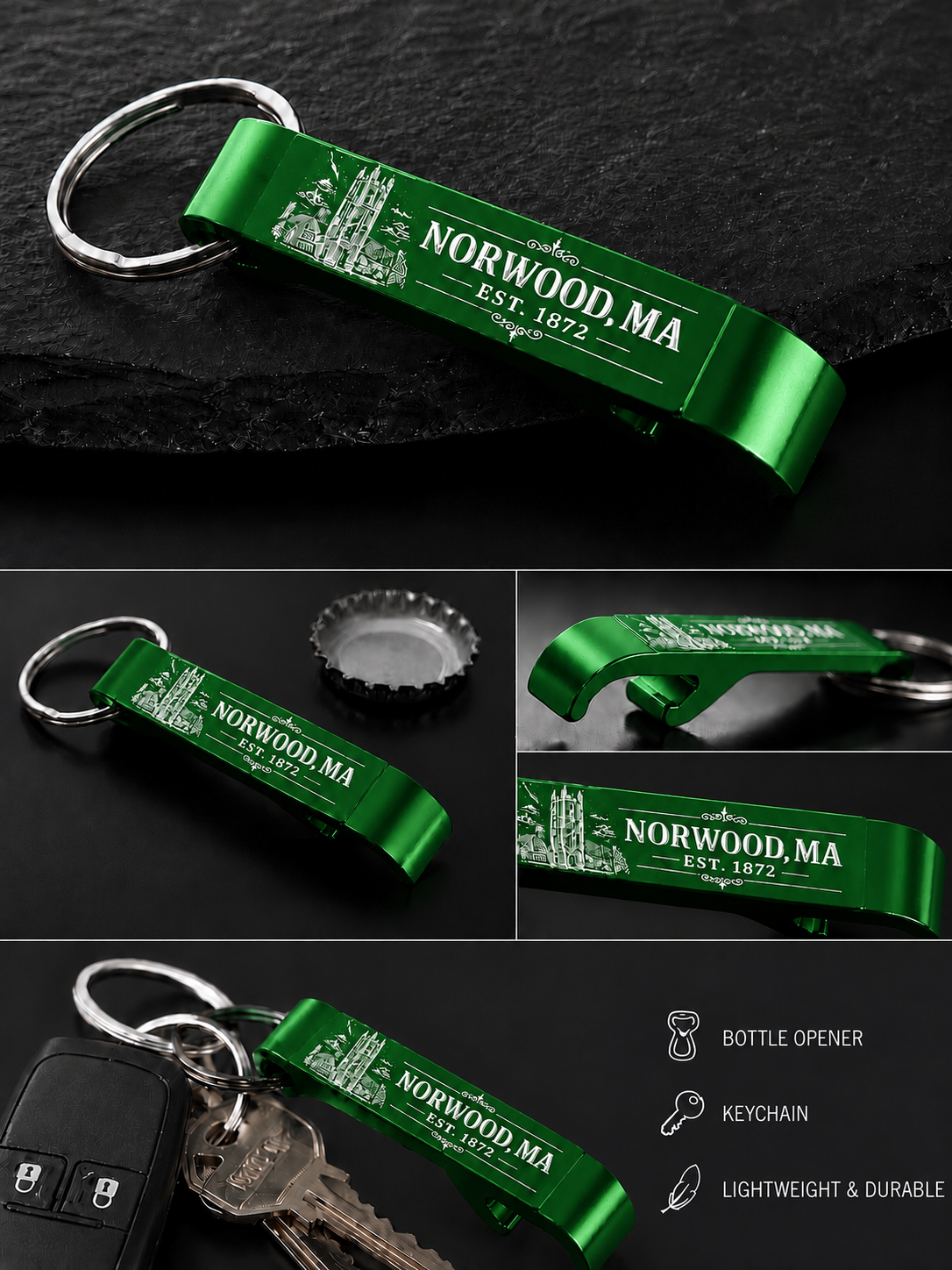Norwood Est. 1872 Bottle Opener Keychain
