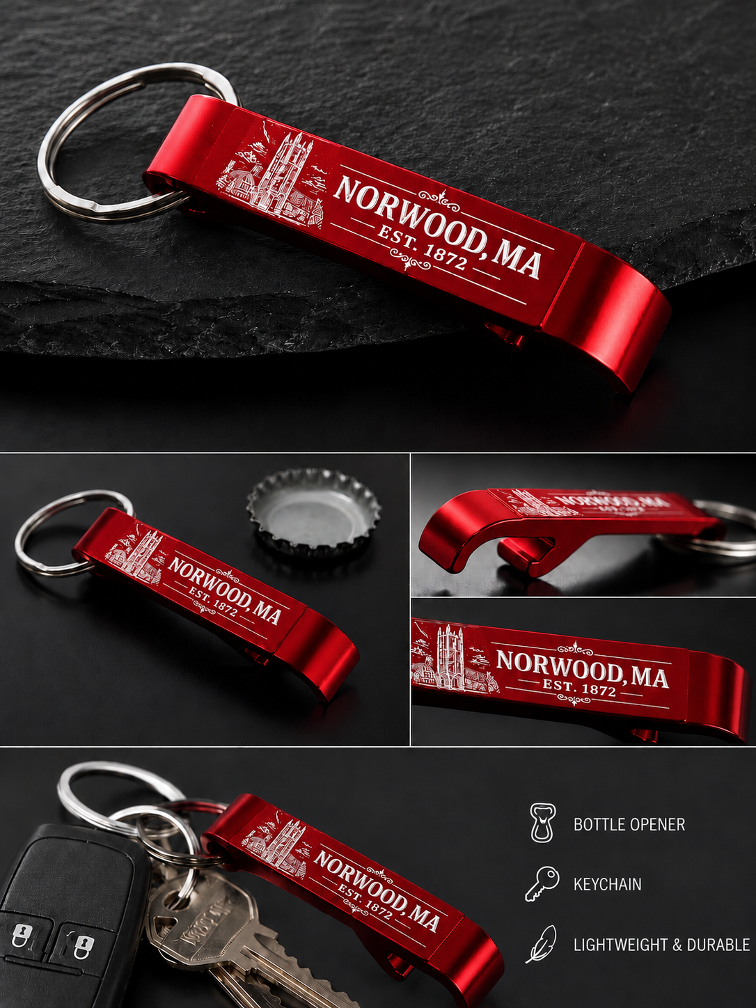 Norwood Est. 1872 Bottle Opener Keychain