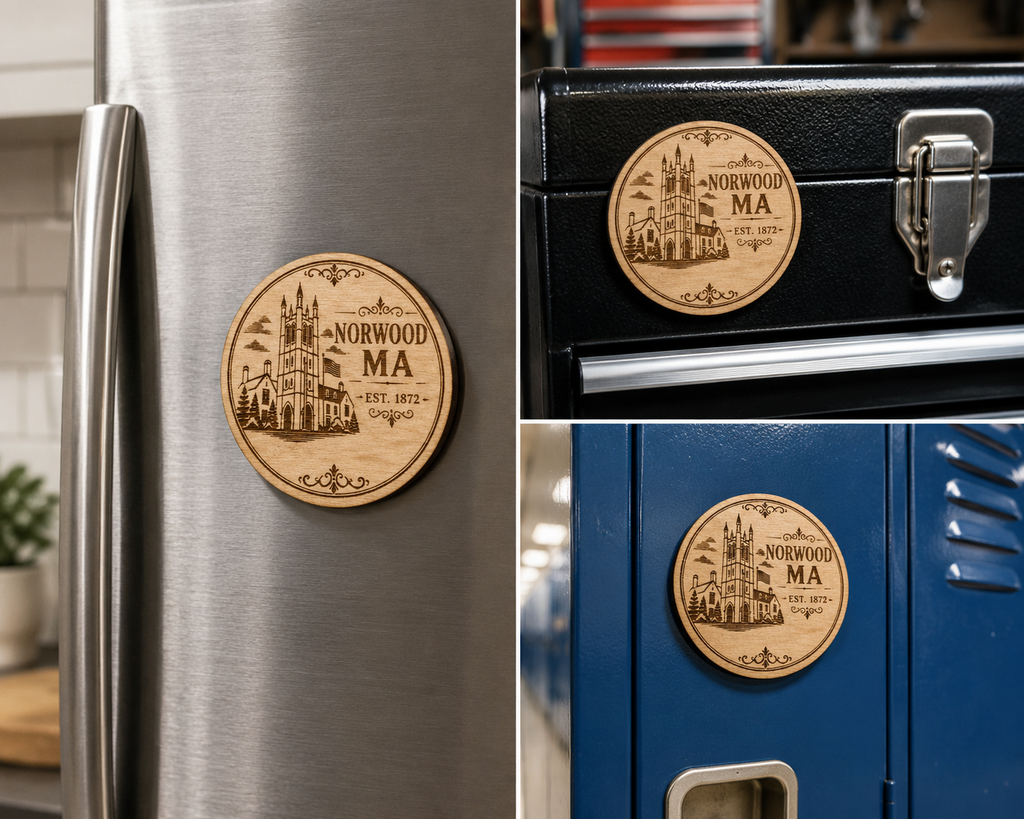 Norwood Est. 1872 Wooden Birch Magnet