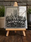 Norwood Town Hall Mirror with Wooden Easel