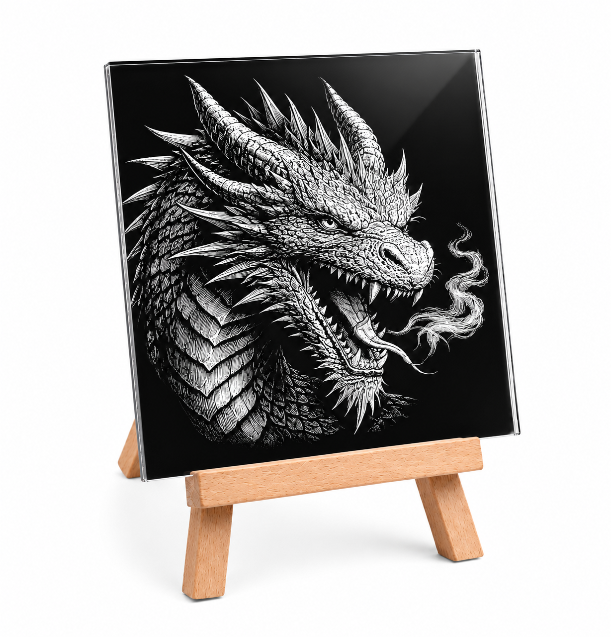 Dragon Mirror with Wooden Easel
