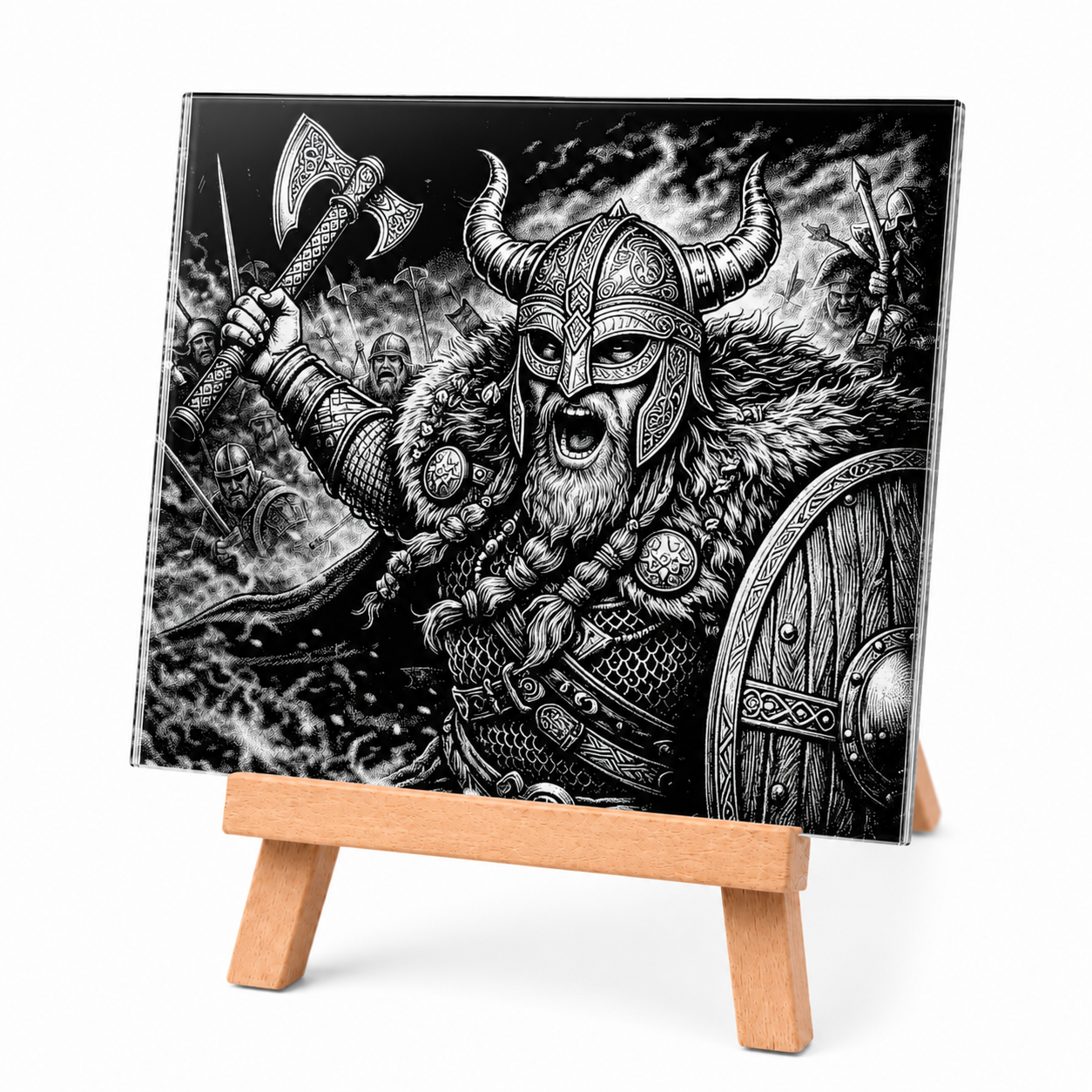 Viking Mirror with Wooden Easel