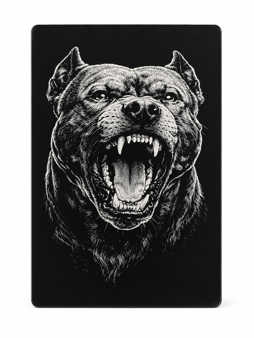 Barking Pitbull Fridge Magnet – Anodized Aluminum