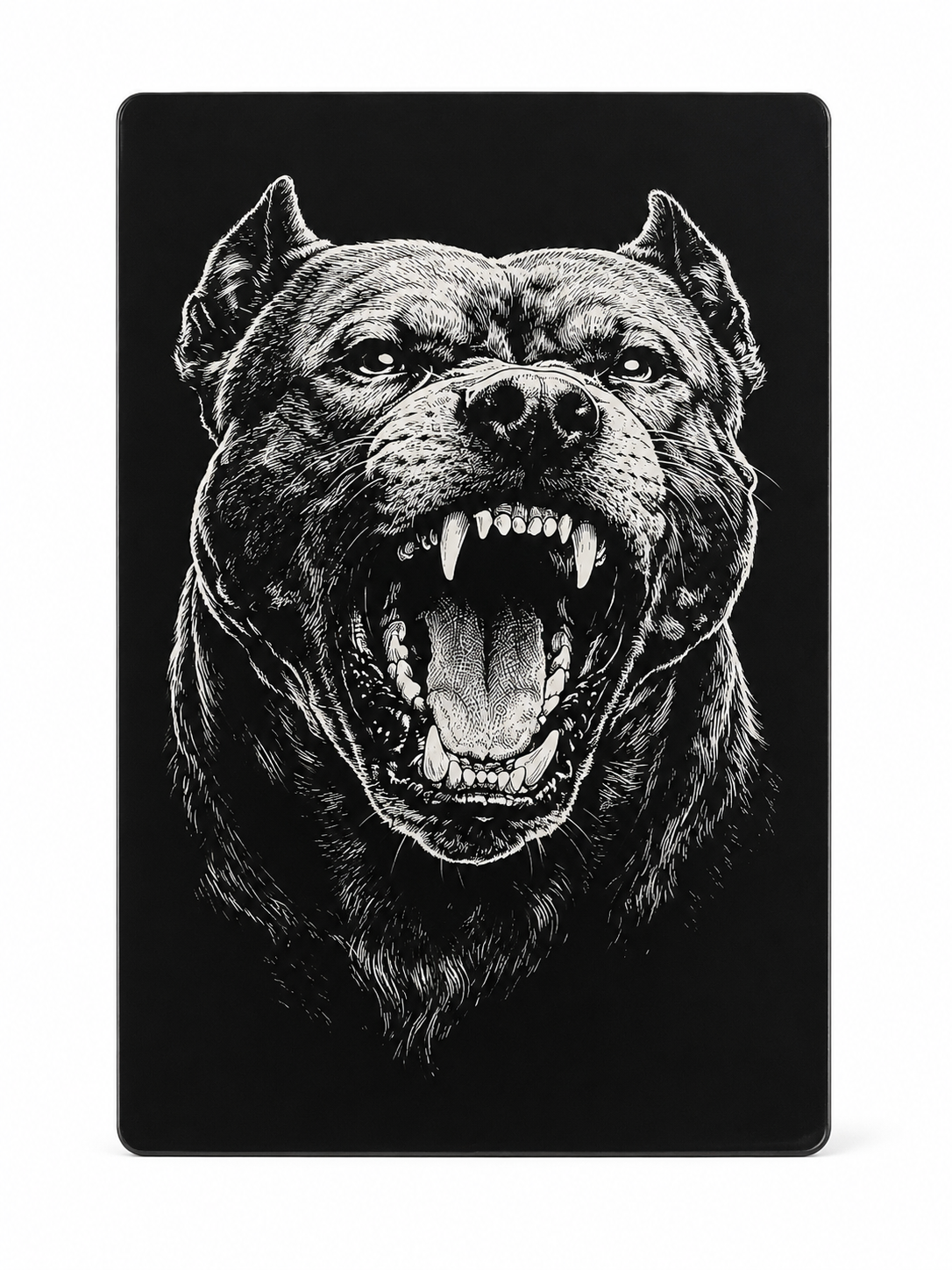 Barking Pitbull Fridge Magnet – Anodized Aluminum