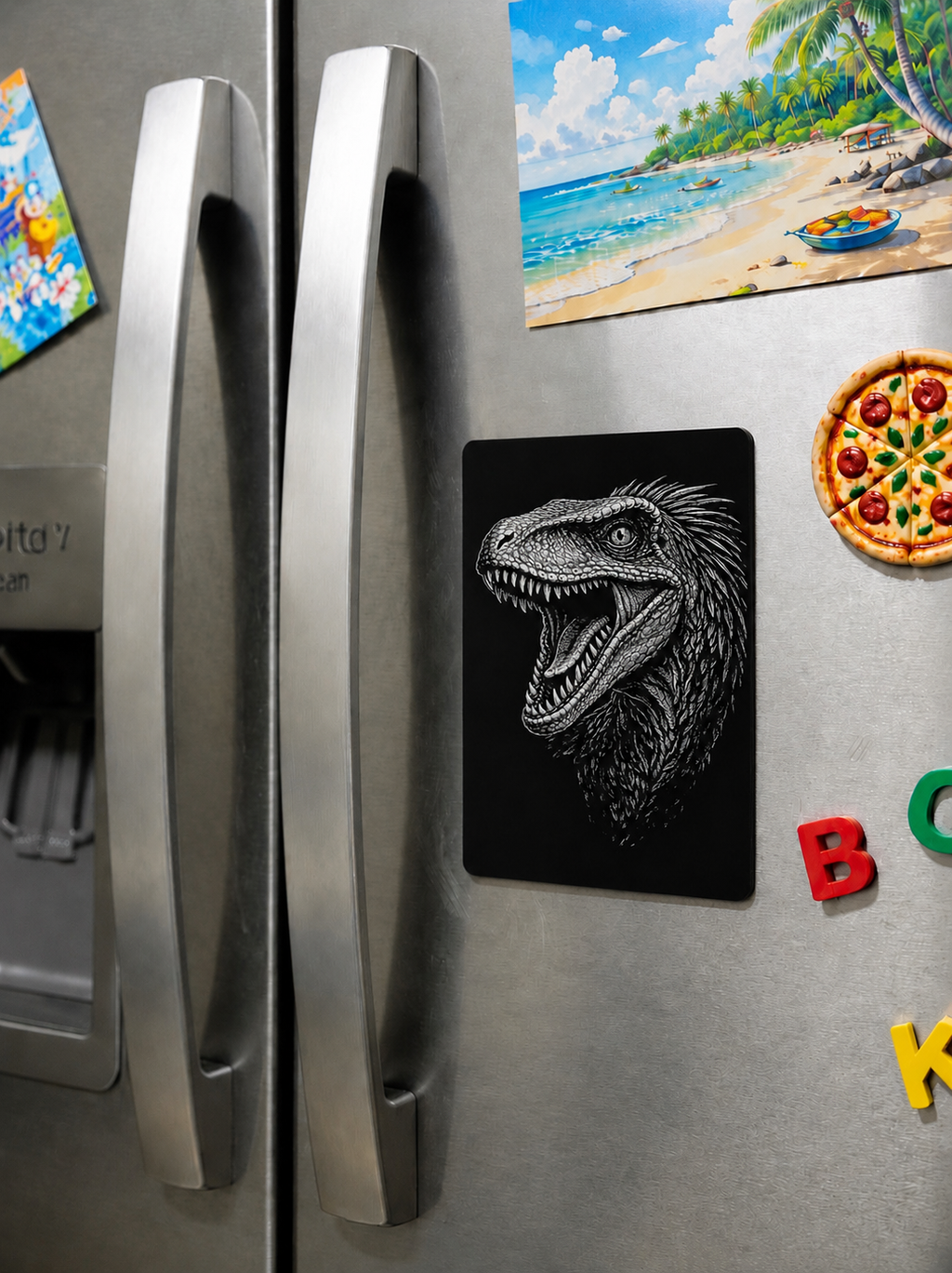 Velociraptor Fridge Magnet – Anodized Aluminum