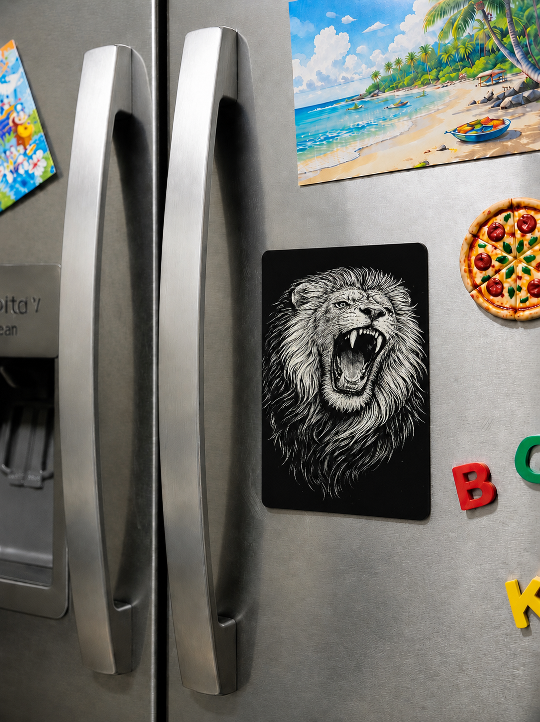 King of the Jungle Roaring Lion Fridge Magnet – Anodized Aluminum
