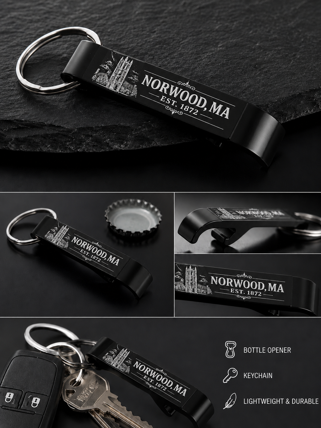 Norwood Est. 1872 Bottle Opener Keychain