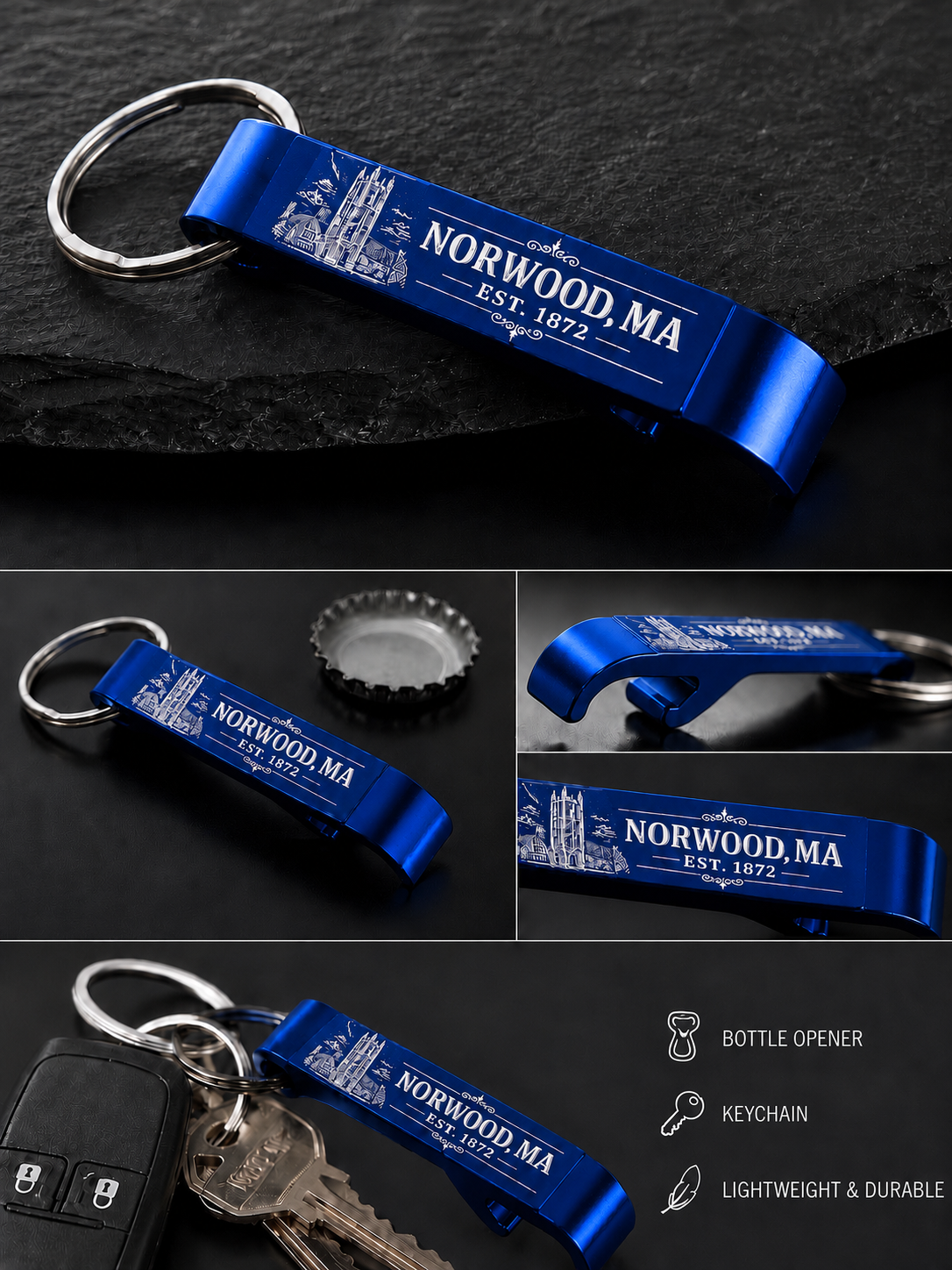 Norwood Est. 1872 Bottle Opener Keychain