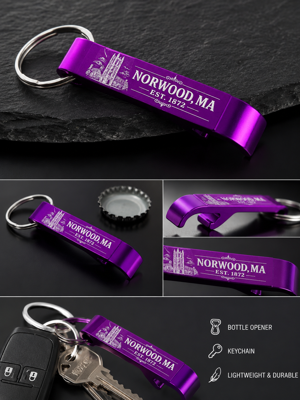 Norwood Est. 1872 Bottle Opener Keychain