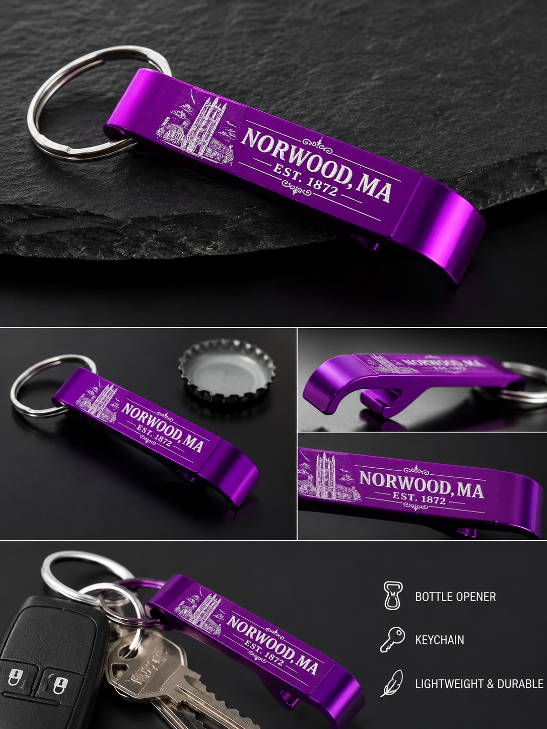 Norwood Est. 1872 Bottle Opener Keychain